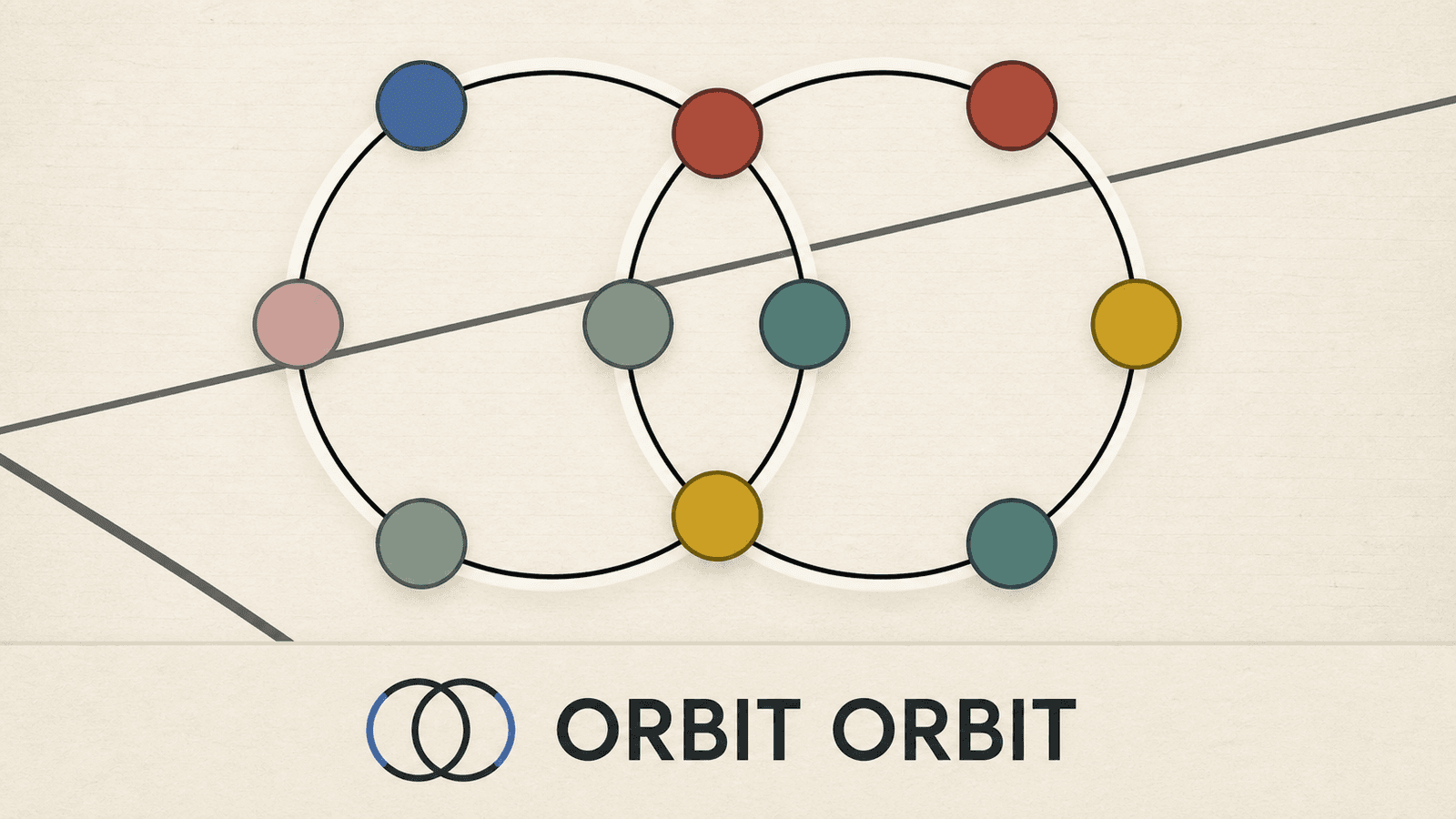 Orbit Orbit gameplay artwork showing shared marbles on two overlapping circular rails